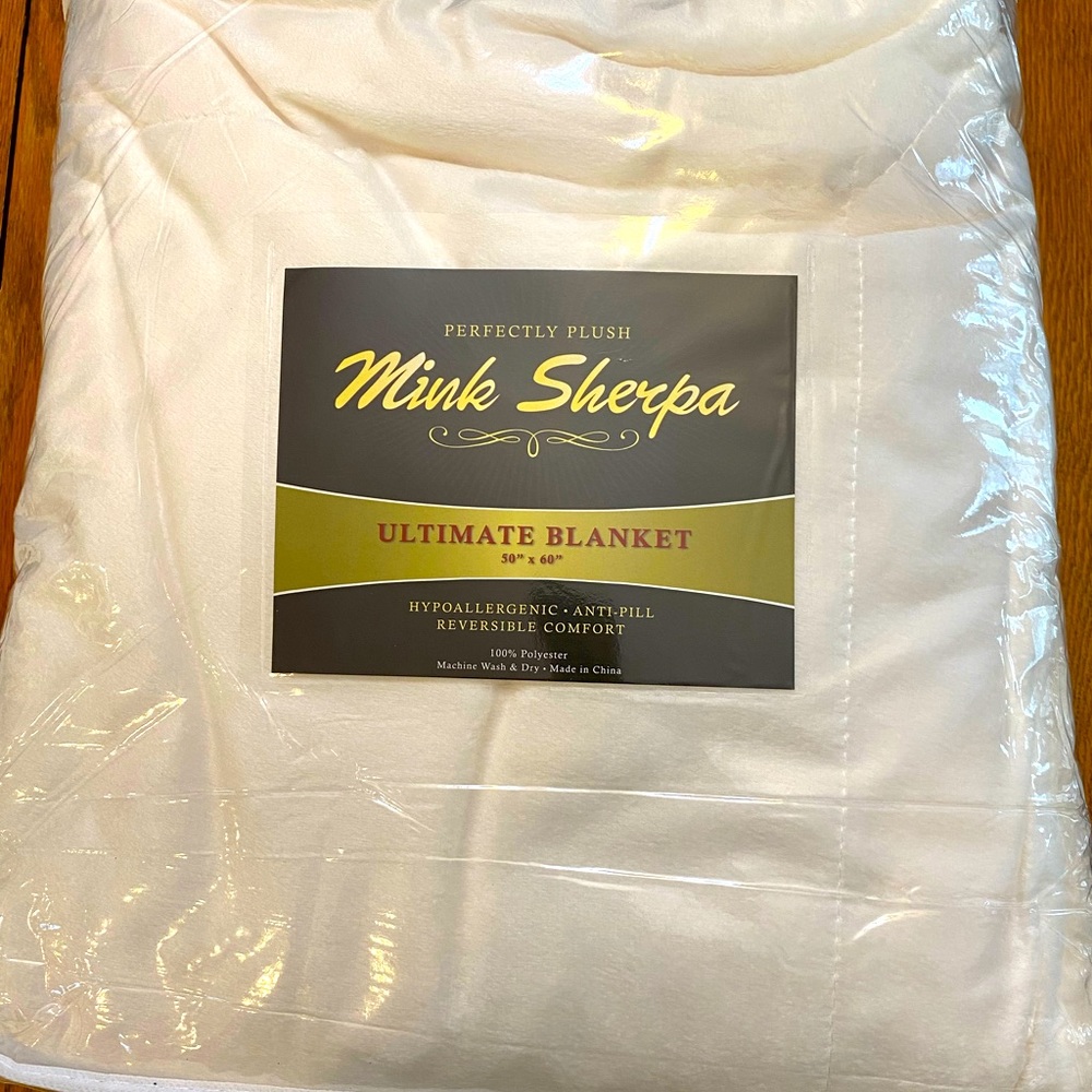 Mink Sherpa throw blanket